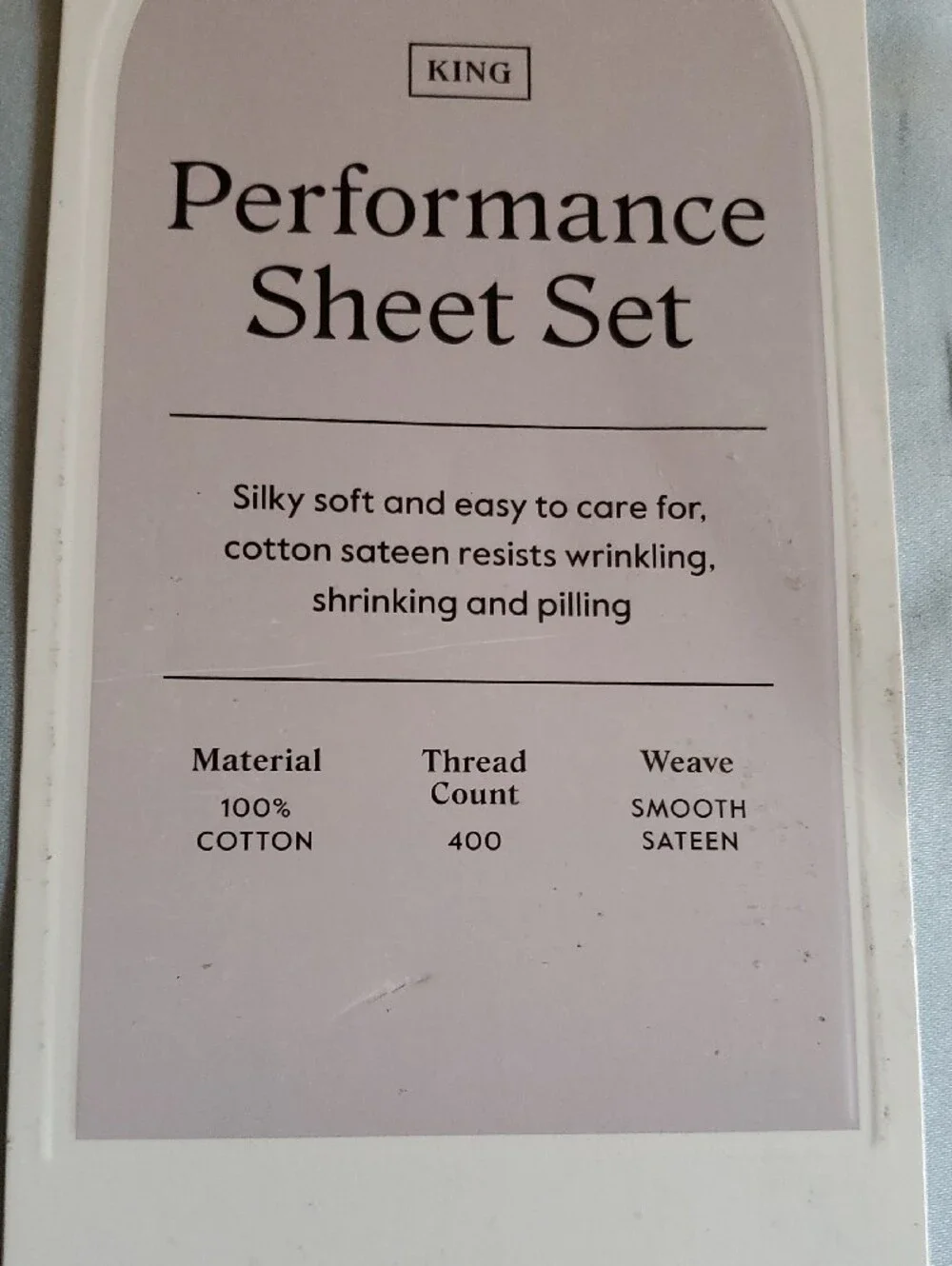 Threshold Performance 400 Thread Count 100% Cotton King Sheet Set - Light Blue